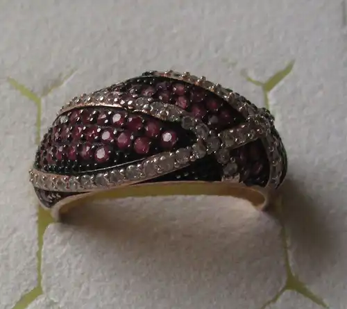 hochwertiger 925er Sterling Silber Ring Rosé mit rosa Edelsteinen (108311)