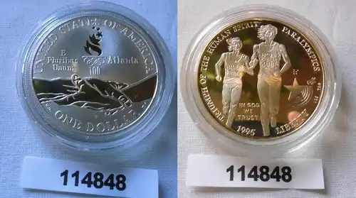 1 Dollar Silber Münze USA Olympiade 1996 Atlanta 1995 P (114848)