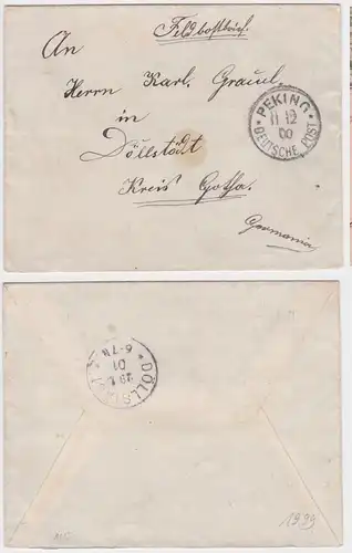 901385 Feldpostbrief China Boxeraufstand Deutsche Post Stempel Peking 1900