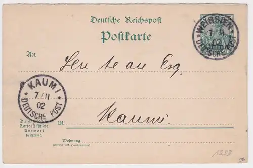 901492 Ganzsache P12 Deutsche Post in China Stempel Weihsien 1902