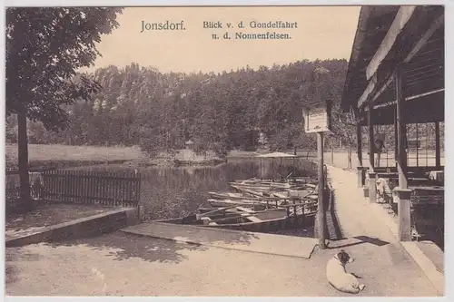 16519 Ak Jonsdorf - Blick von der Gondelfahrt nach dem Nonnenfelsen 1907