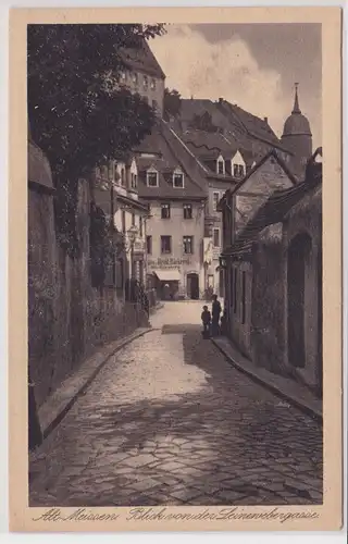 33860 Ak Alt-Meissen - Blick von der Leinewebergasse um 1920
