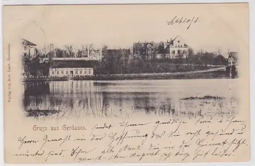 55692 Ak Gruss aus Gerdauen in Ostpreußen - Totalansicht 1901