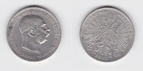 2 Kronen Silber Münze Österreich 1912 (155072)