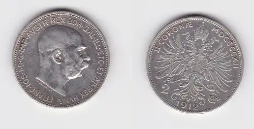 2 Kronen Silber Münze Österreich 1912 (155075)