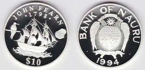 10 Dollar Silber Münze Nauru 1994 John Fearn 1798 (155361)