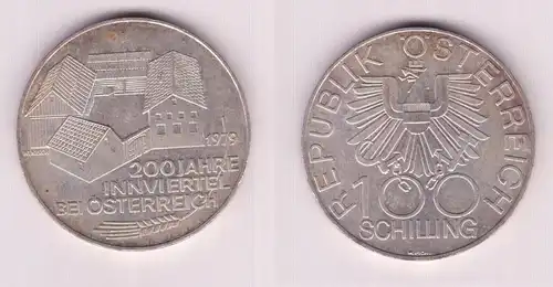 100 Schilling Silber Münze Österreich 1979 200 Jahre Innviertel (155246)