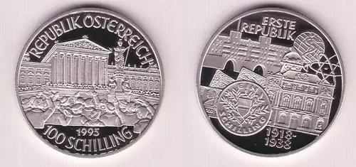 100 Schilling Silber Münze Österreich 1995 erste Republik 1918-1938 (155419)
