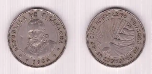 50 Centavos Münze Nicaragua 1954 (155112)