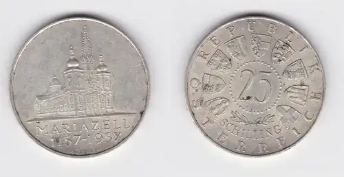 25 Schilling Silber Münze Österreich Mariazell 1957 (155579)