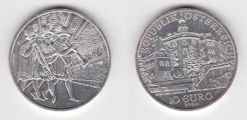 10 Euro Silbermünze Österreich 2002 Schloss Ambras (155048)