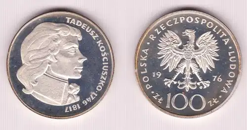 100 Zloty Silber Münze Polen Tadeusz Kosciuszko 1976 (155413)