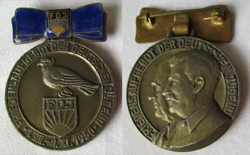 DDR Medaille Friedensaufgebot der Deutschen Jugend FDJ 1950 (134942)