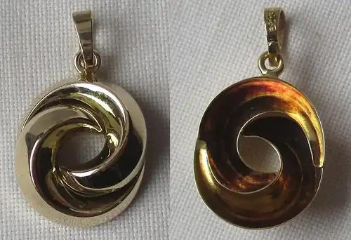 charmanter 333er Gold Kettenanhänger zwei in sich greifende Ringe (131007)