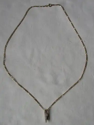 hochwertige Damenhalskette 585er 14 Karat Gold mit Diamanten Anhänger (158184)