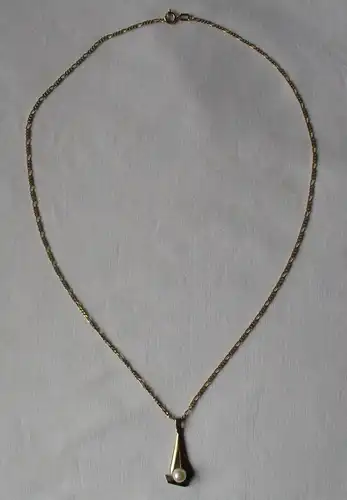 elegante Damenhalskette 333er Gold mit Perlenanhänger (161941)