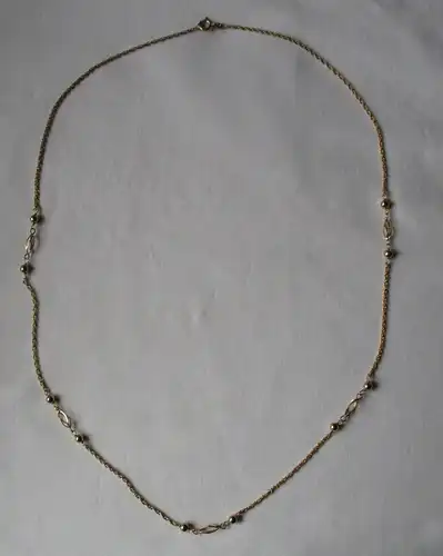 elegante Damenhalskette 333er Gold Verzierung Spirale + Perlen (162933)