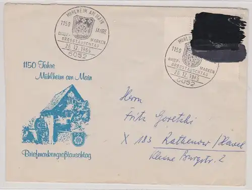 902328 seltener Brief Postkrieg - (BRD/DDR) mit DDR Schwärzung auf Marke 1965