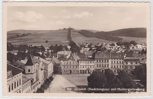 50347 Ak Grulich (Sudetengau) mit Muttergottesberg um 1930