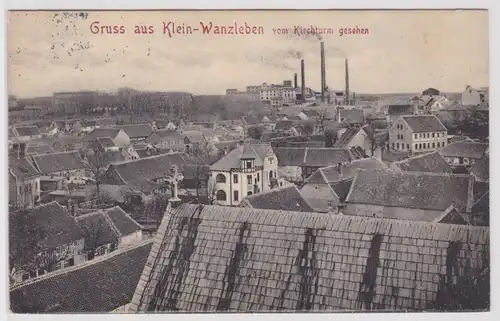 69196 Ak Gruß aus Klein-Wanzleben vom Kirchturm gesehen 1909