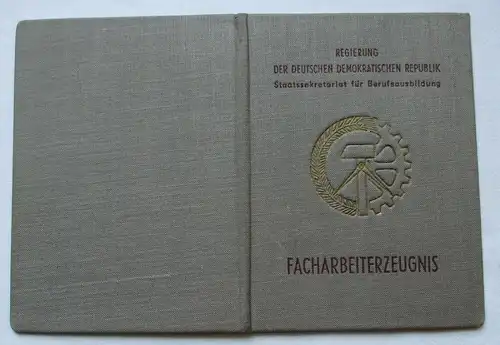 DDR Facharbeiterzeugnis Staatssekretariat Berufsausbildung Dresden 1952 (120994)