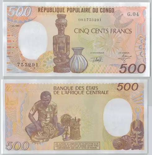 500 Francs Banknote Central African Zentral Afrika 01.01.1991 Pick 14d (147089)