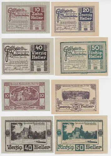 10, 20, 40 und 50 Heller Banknote Haidershofen 1920 (144439)