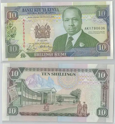 10 Shillings Banknote Kenia Kenya 01.07.1990 Pick30c (145357)