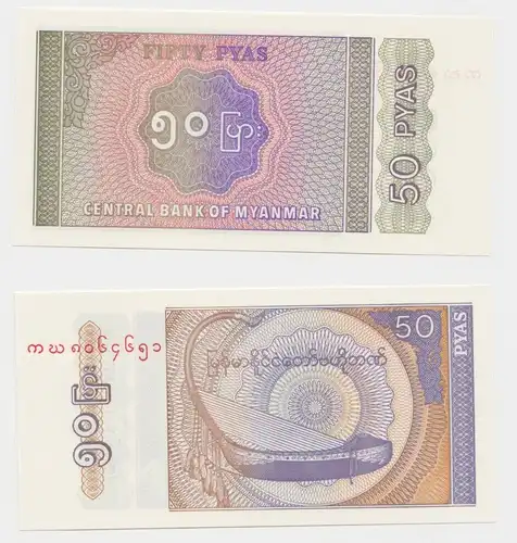 50 Pyas Banknote Myanmar (1994) bankfrisch UNC (152800)