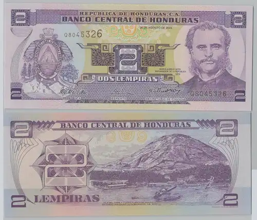 2 Lempira Banknote Honduras 2004 Pick 90 bankfrisch UNC (140346)