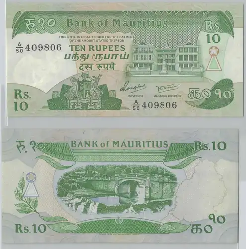 10 Rupees Rupien Banknote Mauritius 1985 Pick 35 (146450)