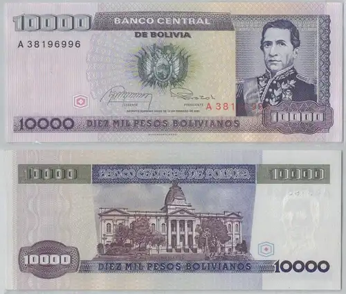 10000 Bolivianos Banknote Bolivien Bolivia 1984 Pick 169 bankfrisch UNC (144622)