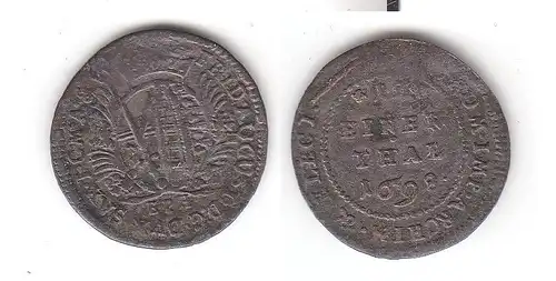 1/12 Taler Silber Münze Sachsen 1698 EPH (114598)
