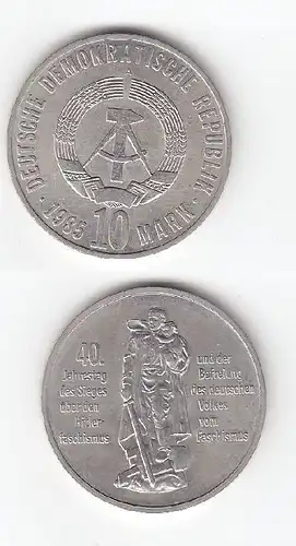 DDR Gedenk Münze 10 Mark 40.Jahrestag des Kriegsendes 1985 (117619)