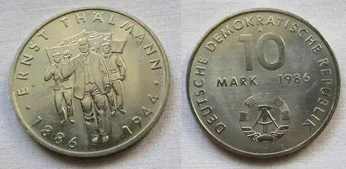 DDR Gedenk Münze 10 Mark Ernst Thälmann 1986 (124132)