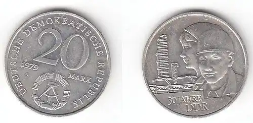 DDR Gedenk Münze 20 Mark 30.Jahrestag der DDR 1979 (114397)