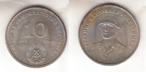 DDR Gedenk Münze 10 Mark 20 Jahre Nationale Volksarmee NVA 1976 (112020)
