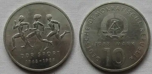 DDR Gedenk Münze 10 Mark 40 Jahre DDR Sport 1988 (159505)