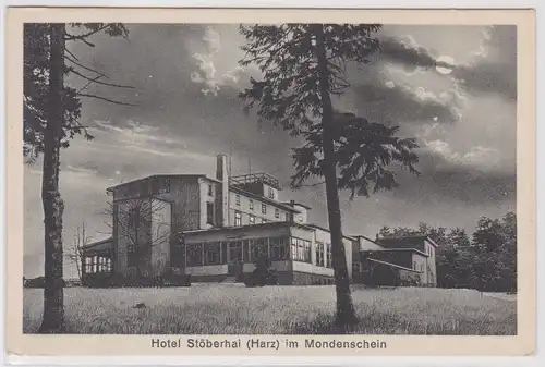 902550 Ak Hotel Stöberhai (Harz) im Mondschein 1928