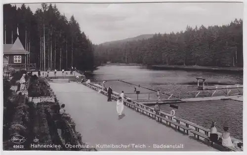 903167 Ak Hahnenklee Oberharz Kuttelbacher Teich Badeanstalt 1938
