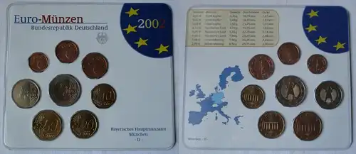 BRD KMS Kursmünzensatz Umlaufmünzenserie 2002 - D - München Stgl. (135169)