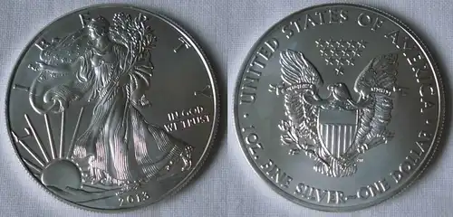 1 Dollar Silber Münze Silver Eagle USA 2013 1 Unze Feinsilber (125495)