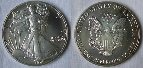 1 Dollar Silber Münze Silver Eagle USA 1989 1 Unze Feinsilber (125492)