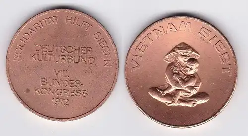 DDR Medaille "Vietnam siegt" dt. Kulturbund VII. Bundeskongress 1972 (118173)