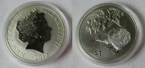1 Dollar Silber Münze Neuseeland New Zealand Kiwi 2012 (134126)