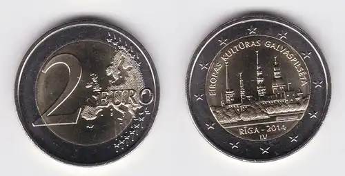 2 Euro Gedenkmünze Lettland 2014 Riga - Kulturhauptstadt Stgl. (125811)