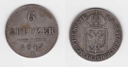 6 Kreuzer Silber Münze Österreich 1849 A ss (141950)