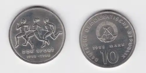DDR Gedenk Münze 10 Mark 40 Jahre DDR Sport 1988 (134173)