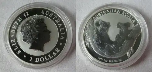 1 Dollar Silber Münze Australien Koala Bär 2011 1 Unze Silber UNC (134344)