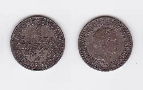 1 Silbergroschen Münze Preussen Friedrich Wilhelm IV 1845 A (117626)